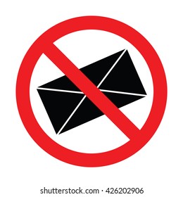 Prohibiting sign for spam. No spam sign. Vector illustration