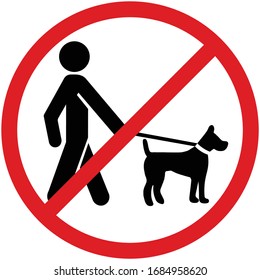 prohibiting sign you can not walk with a dog.