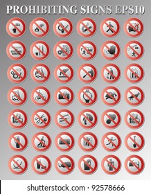 Prohibiting signs vector