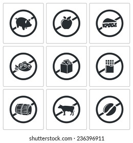 Prohibiting signs Vector Icons Set