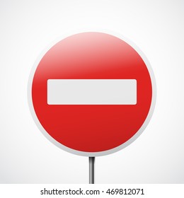 Prohibiting traffic sign. No entry vector illustration.
