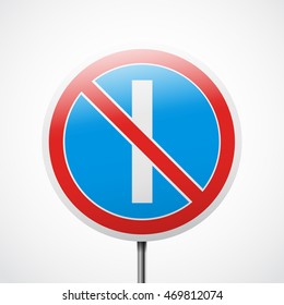 Prohibiting traffic sign. No parking on odd days of the month vector illustration.