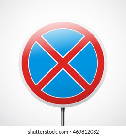 Prohibiting traffic sign. Stop is forbidden vector illustration.