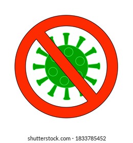 prohibiting virus sign, vector illustration