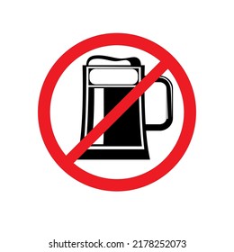 
prohibition of alcohol and drinking it. vector graphics