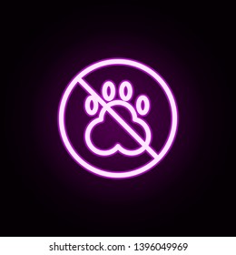 prohibition of animals neon icon. Elements of ban set. Simple icon for websites, web design, mobile app, info graphics