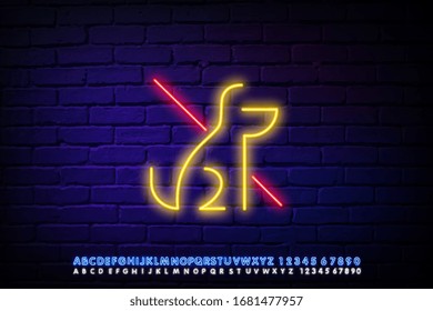 prohibition of animals neon icon. Elements of ban set. Simple icon for websites, web design, mobile app, info graphics