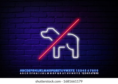 prohibition of animals neon icon. Elements of ban set. Simple icon for websites, web design, mobile app, info graphics