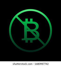 prohibition of bitcoin nolan icon. Simple thin line, outline vector of Ban icons for ui and ux, website or mobile application