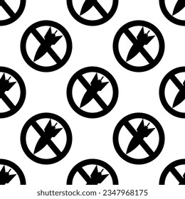 prohibition bomb sign, seamless pattern, vector illustration