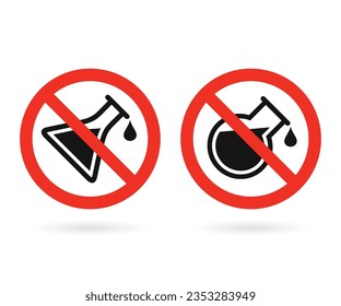 Prohibition of chemical additives vector sign. Do not experiment icon design.