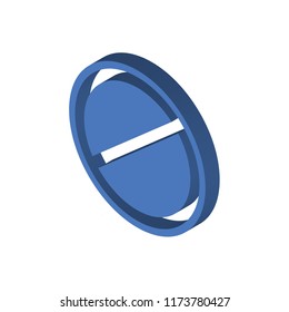 Prohibition Circle isometric left top view 3D icon