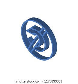 Prohibition Circle isometric left top view 3D icon