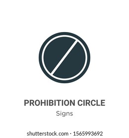 Prohibition circle vector icon on white background. Flat vector prohibition circle icon symbol sign from modern signs collection for mobile concept and web apps design.