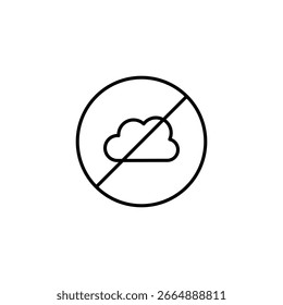 Prohibición De Servicios En La Nube Un Icono Para No Almacenar O Compartir Datos