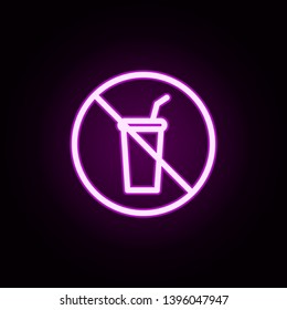 prohibition of coffee neon icon. Elements of ban set. Simple icon for websites, web design, mobile app, info graphics
