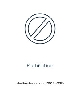 Prohibition concept line icon. Linear Prohibition concept outline symbol design. This simple element illustration can be used for web and mobile UI/UX.