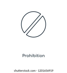 Prohibition concept line icon. Linear Prohibition concept outline symbol design. This simple element illustration can be used for web and mobile UI/UX.