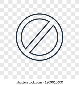 Prohibition concept vector linear icon isolated on transparent background, Prohibition concept transparency concept in outline style