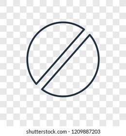 Prohibition concept vector linear icon isolated on transparent background, Prohibition concept transparency concept in outline style