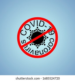 Prohibición del coronavirus, parada del coronavirus. Detener el coronavirus