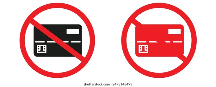 Prohibition of credit card payments accepted indicating cash only