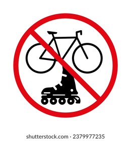 Prohibition of cycling and roller skating on the territory. EPS10