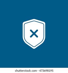 Prohibition Delete Remove Flat Icon On Blue Background