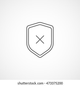 Prohibition Delete Remove Line Icon On White Background