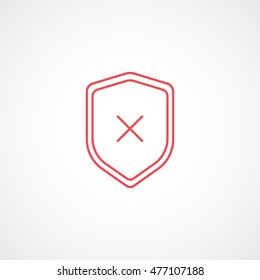 Prohibition Delete Remove Red Line Icon On White Background