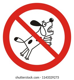 prohibition of dog walking, vector icon, sign