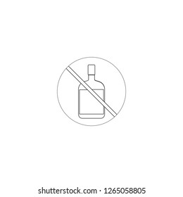 Prohibition of drinking alcohol. Linear design