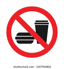 a prohibition for eat, vector icon, glyph design, common public sign