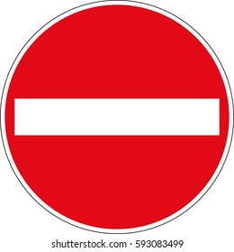 La prohibición de entrada. Señal de tráfico de Vector Alemania.