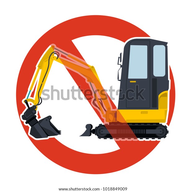 Prohibition Excavation Work Symbol Dredging Strict Stock Vector 