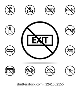 prohibition of exit icon. Ban icons universal set for web and mobile