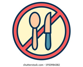 prohibition fasting ramadan islam single isolated icon with filled line style