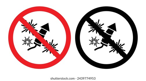 Prohibition of Fireworks Use. No Firecracker Activity Allowed. Pyrotechnics Ban Sign