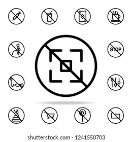 prohibition of focus icon. Ban icons universal set for web and mobile