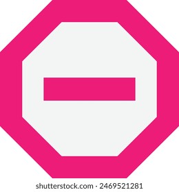 Prohibition Forbidden Sign Icon Vector Flat Illustration