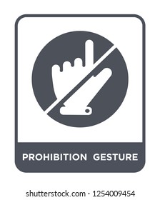 prohibition  gesture icon vector on white background, prohibition  gesture trendy filled icons from Hands and guestures collection, prohibition  gesture simple element illustration