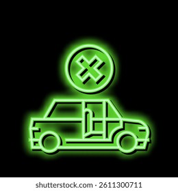 prohibition to get in stranger car neon light sign vector. prohibition to get in stranger car illustration
