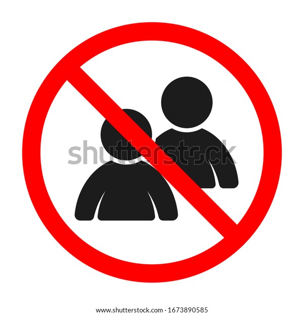 Prohibition Get Together Prohibited Sign Crowd Stock Vector (royalty 