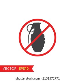 Icono de vector de bomba de prohibición