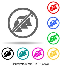 prohibition of harmful emissions green multi color style icon. Simple glyph, flat vector of greenpeace icons for ui and ux, website or mobile application