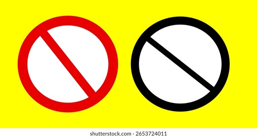 Kreis des Verbotsymbols mit roter und schwarzer Farbe.