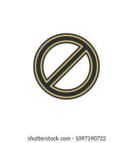 prohibition icon. Element of web icon with one color for mobile concept and web apps. Isolated prohibition icon can be used for web and mobile on white background