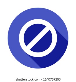 prohibition icon in Flat long shadow style