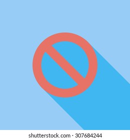 Prohibition icon. Flat vector related icon with long shadow for web and mobile applications. It can be used as - logo, pictogram, icon, infographic element. Vector Illustration.