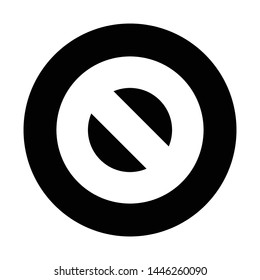 Prohibition icon, isolated prohibition sign. Vector alert symbol.